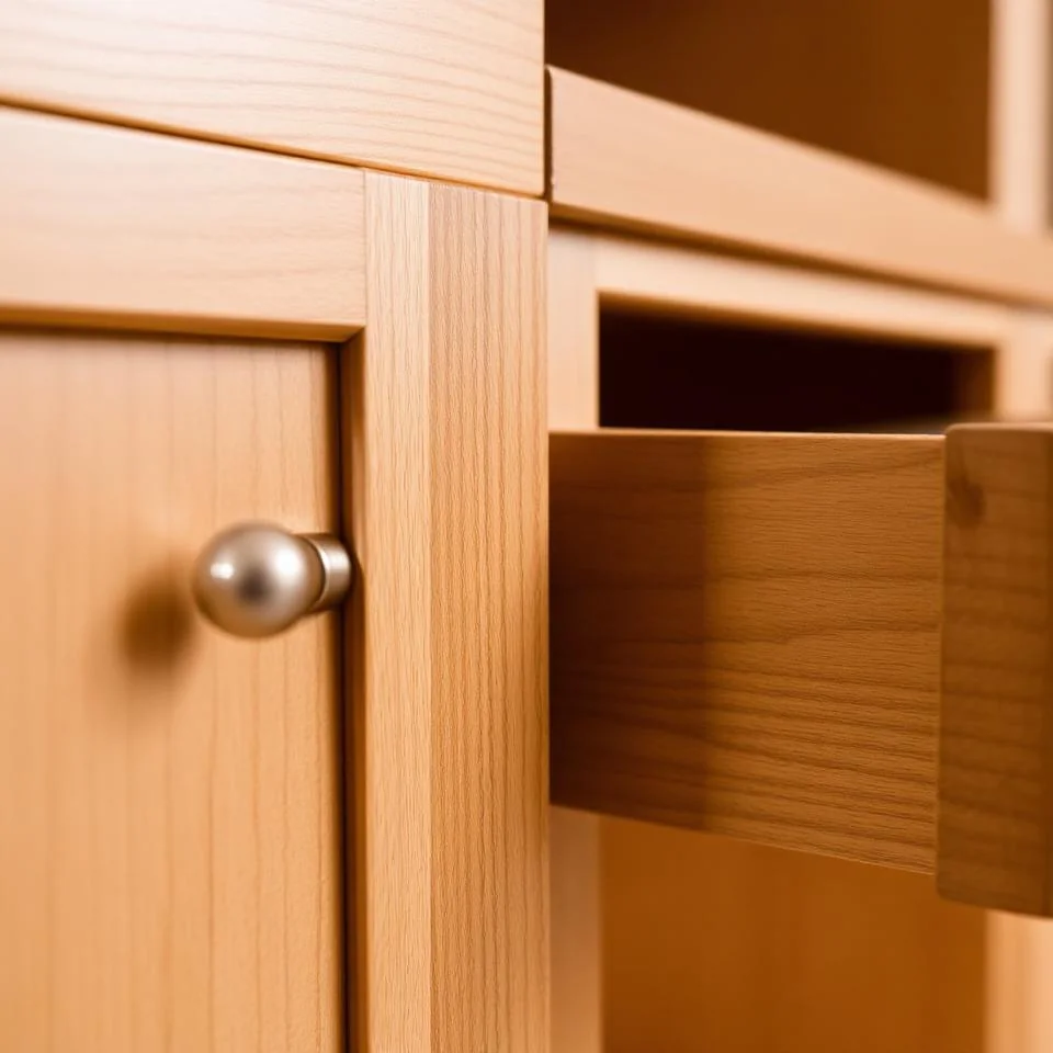Detail of custom cabinet joinery